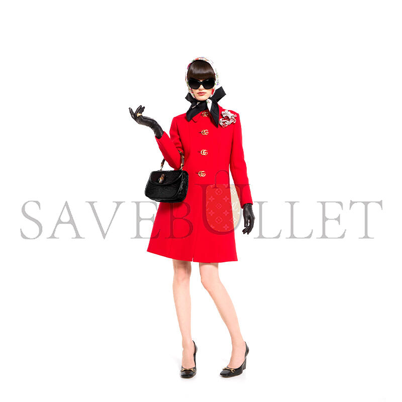 Gvc*1 wool nattÉ coat with double g button 860471